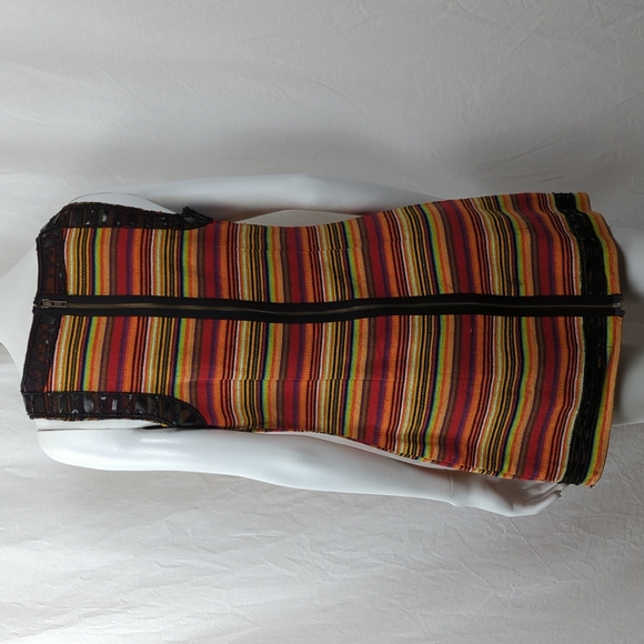 FREE PEOPLE NEW ROMANTIC BEADED BOHO STRIPED DRESS EUC - Picture 11 of 12